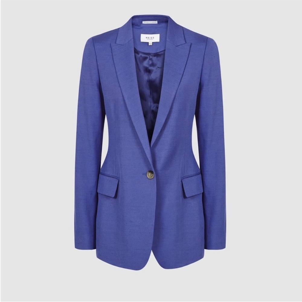 Reiss Tailored Striking Blue Single-Button Blazer
